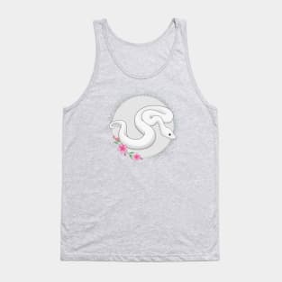 Blue-Eyed Leucistic Ball Python Floral Theme Tank Top